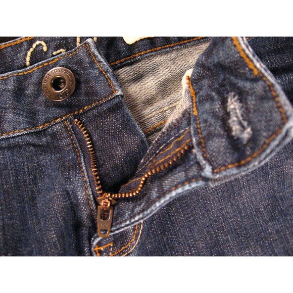 C7P CHIP And PEPPER CUTOFF JEANS SHORTS W 33 MEASURED Blue Denim Low Rise Atletc - Picture 4 of 8